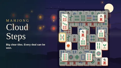 Mahjong Cloud Steps gameplay: mahjong solitaire game you can play free in your browser