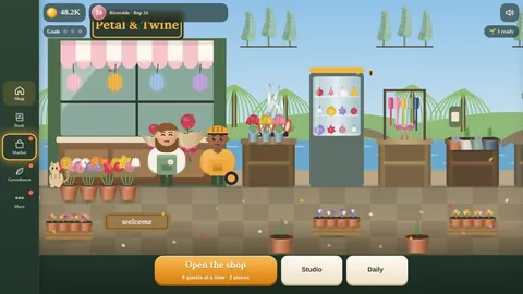 Petal & Twine gameplay: flower shop game you can play free in your browser