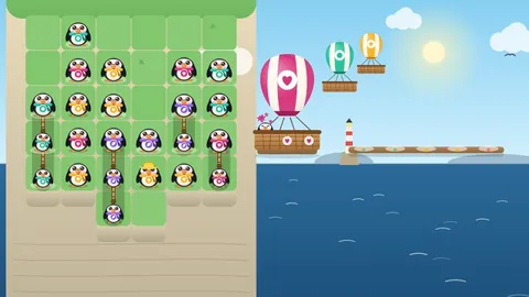 Puffin Lift gameplay: crowd puzzle game you can play free in your browser