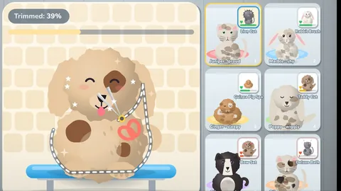 Suds & Paws gameplay: pet grooming game you can play free in your browser